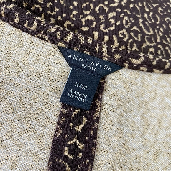 Ann Taylor Sleeveless Belted Leopard Stretch Animal Print Belt Top - Picture 8 of 9